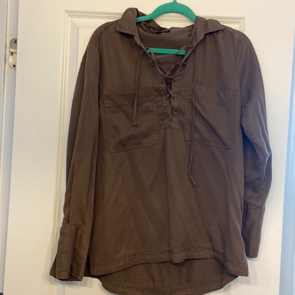 Velvet Heart Brown/olive green long sleeve